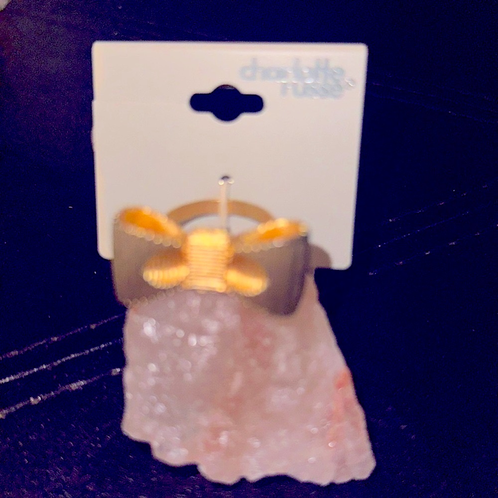 Charlotte Russe Gold Tone Bow Ring, NIB
